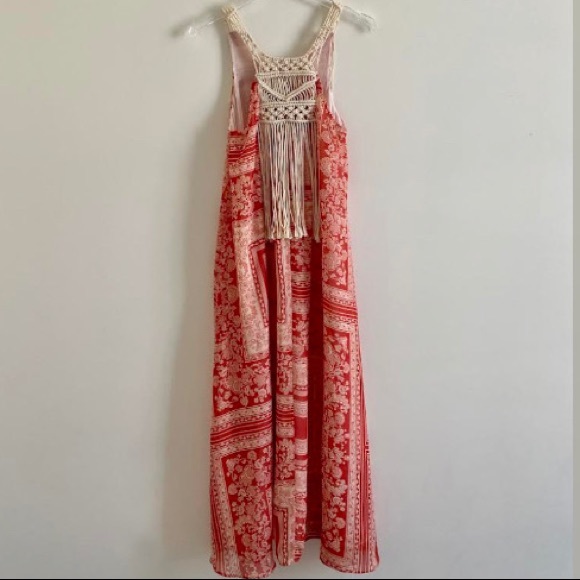 *NWOT* Zara BoHo Floral Print Crochet Detail Midi Dress - Picture 4 of 15